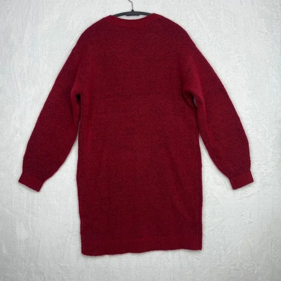 Banana Republic Factory Cozy Mini Sweater Dress S Red NWT Wool Blend Oversized